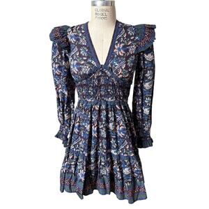 Sea New York Boho Noah Printed Cotton Short Dress Size 0